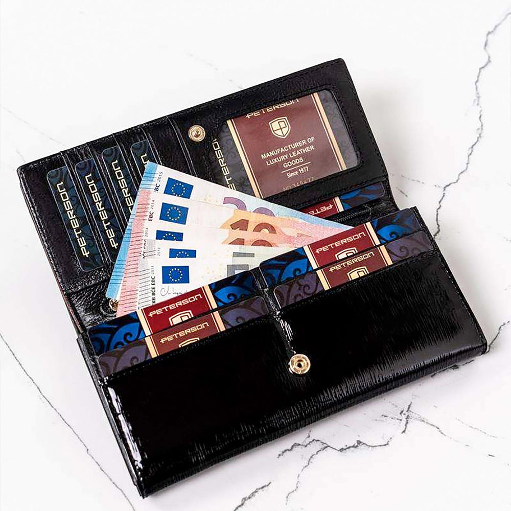 Portofel dama din piele naturala GPD463, Negru/Rosu - cu Protectie RFID 4