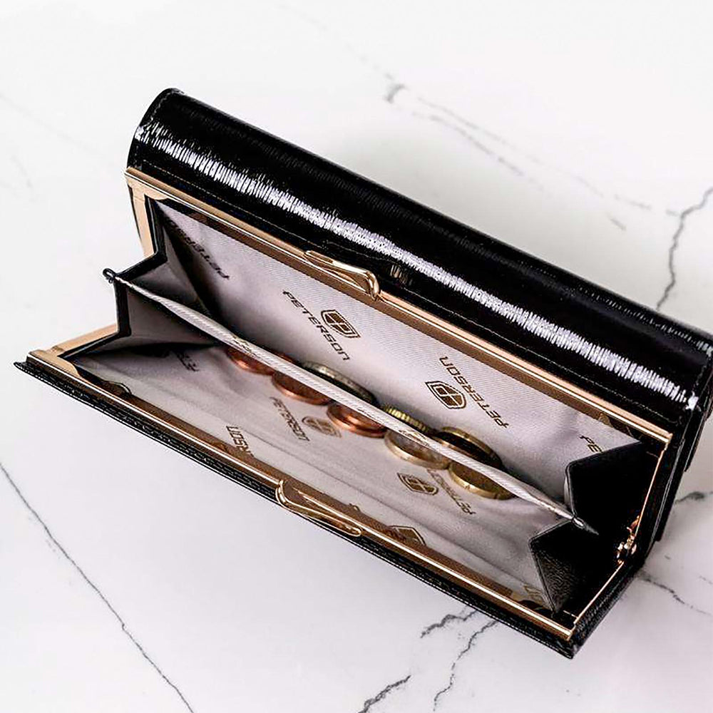 Portofel dama din piele naturala GPD463, Negru/Rosu - cu Protectie RFID 5