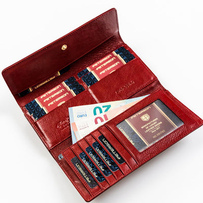 Portofel dama din piele naturala GPD455, Rosu - cu Protectie RFID 5