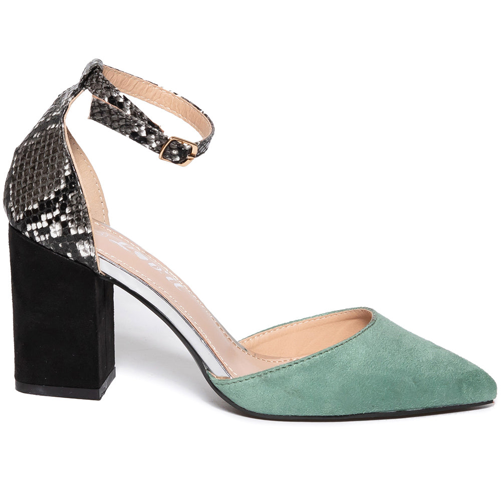 Pantofi dama Ariella, Negru/Verde 3