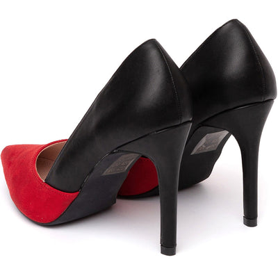 Pantofi dama Aubree, Negru/Rosu 4