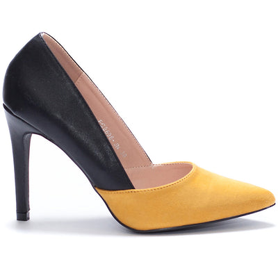 Pantofi dama Aubree, Negru/Galben 3