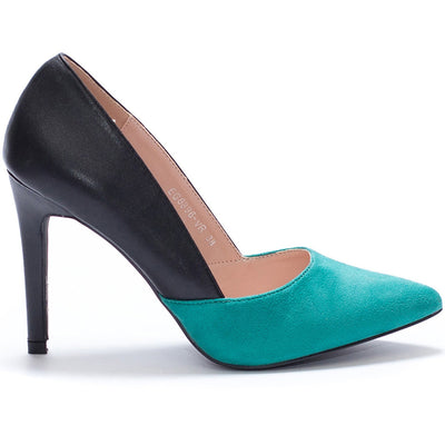 Pantofi dama Aubree, Negru/Verde 3