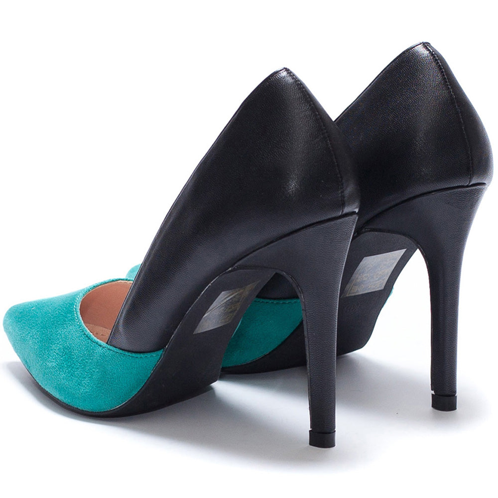 Pantofi dama Aubree, Negru/Verde 4