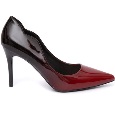 Pantofi dama Carys, Negru/Rosu 3
