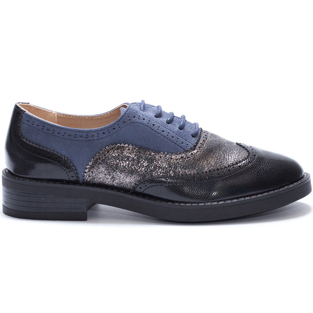 Pantofi dama Claudette, Negru/Bleu 3