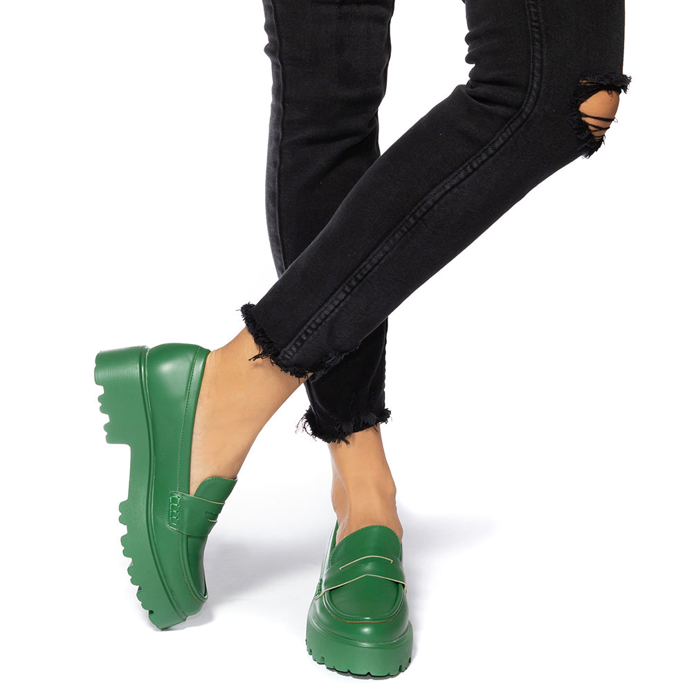 Pantofi dama Ebio, Verde inchis 1