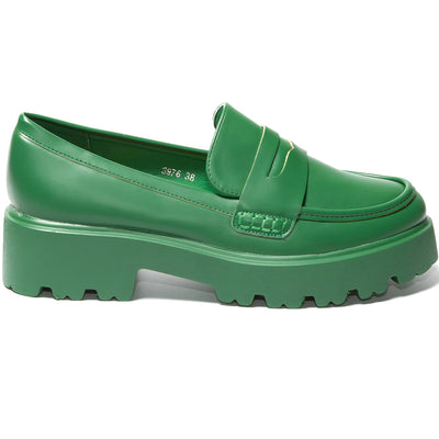 Pantofi dama Ebio, Verde inchis 3