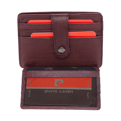 Pierre Cardin | Port card barbati din piele naturala GPB007, Burgundy 3