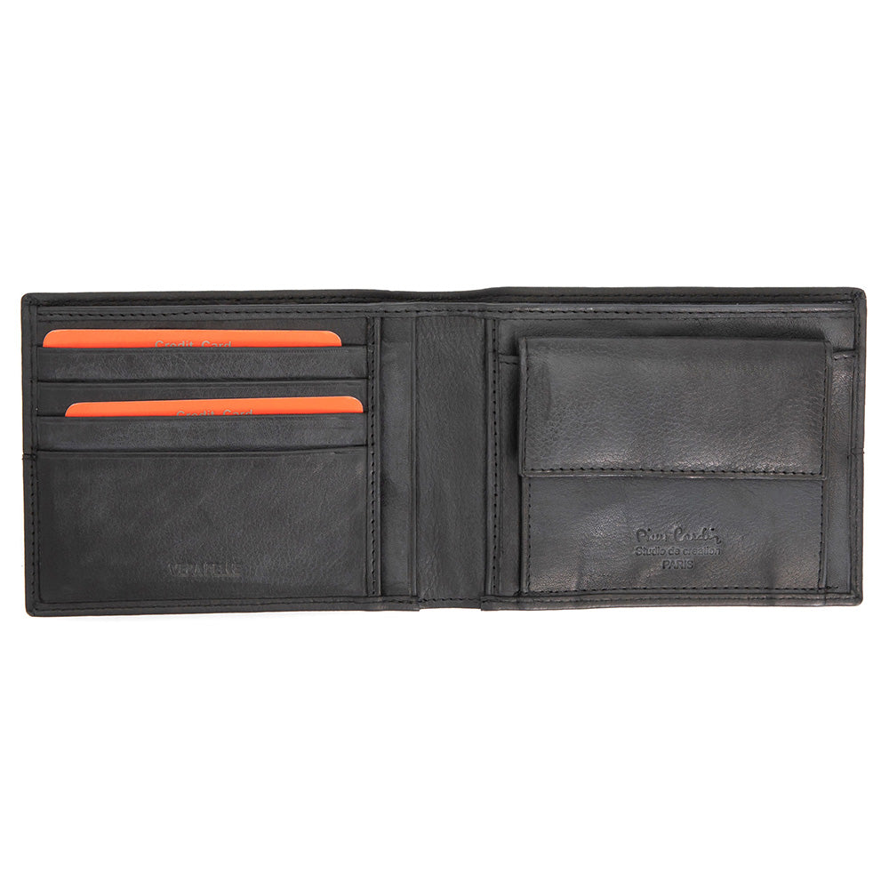 Pierre Cardin | Portofel barbati din piele naturala GPB057, Negru/Albastru 3