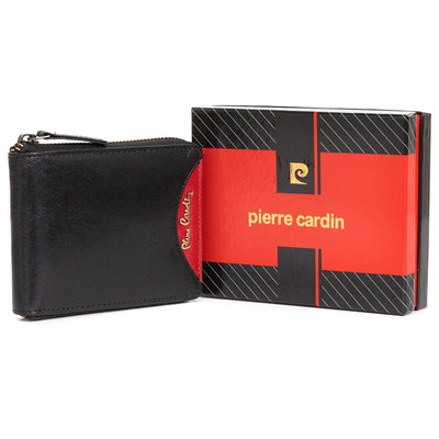 Pierre Cardin | Portofel barbati din piele naturala GPB060, Negru/Rosu - cu Protectie RFID 2