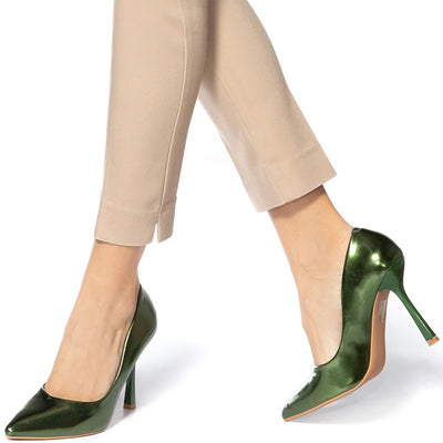 Pantofi dama Latoya, Verde inchis 1