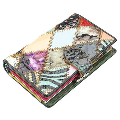 Portofel dama din piele naturala GPD215, Multicolor 2