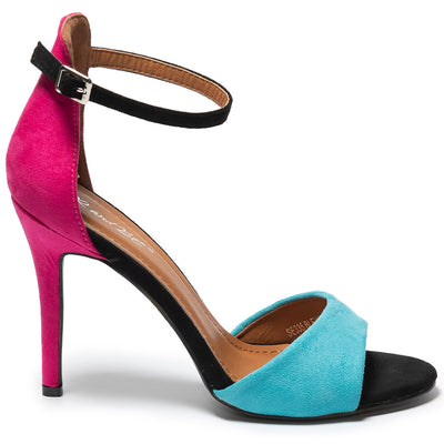 Sandale dama Saenona, Roz/Albastru 3