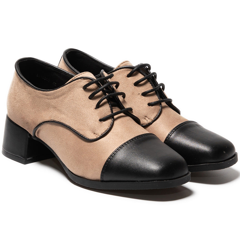 Pantofi dama Yetta, Maro/Negru 2