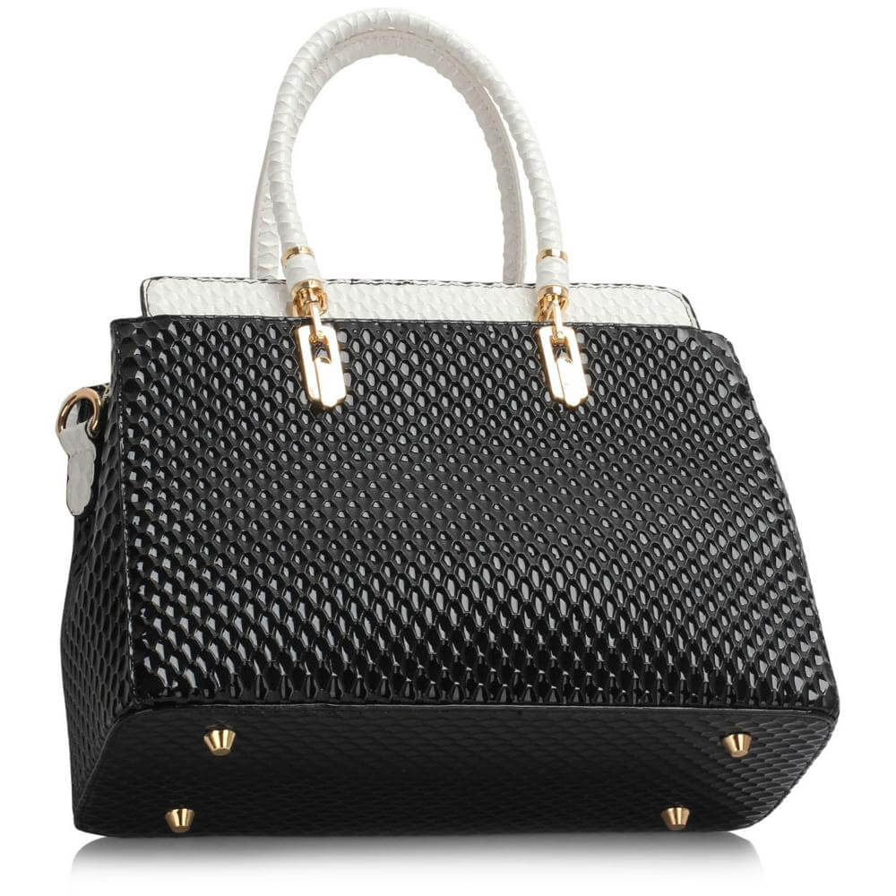 Geanta dama Monroe, Negru/Alb 3