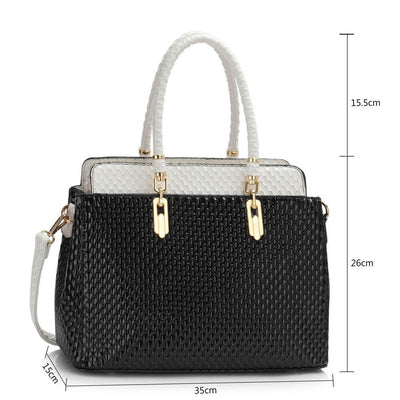 Geanta dama Monroe, Negru/Alb 4