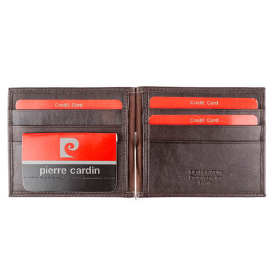Pierre Cardin | Port card barbati din piele naturala GPB419, Cafeniu 3