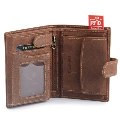 Portofel barbati din piele naturala GPB750, Maro - cu Protectie RFID 3